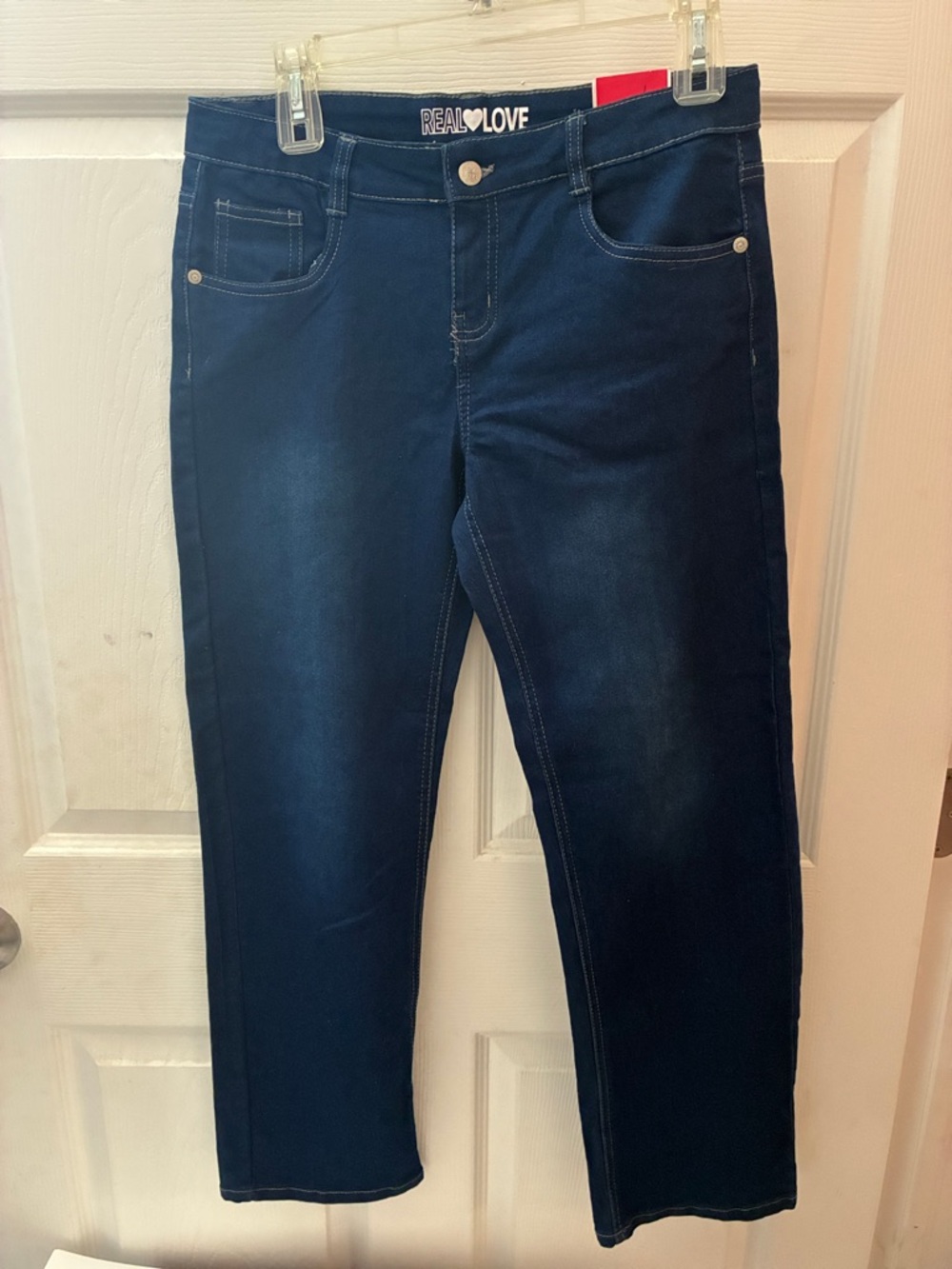 Women’s Dark Blue Cropped Stretch Jeans